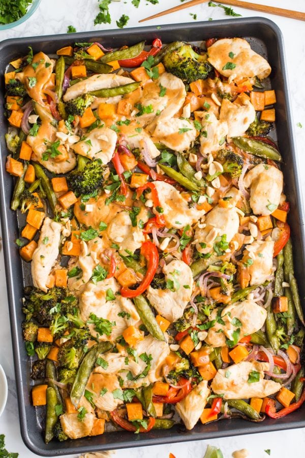 Sheet Pan Peanut Chicken & Veggies