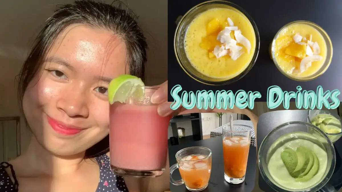 'Video thumbnail for 4 easy Summer Drinks to cool you down 🍹😎 - 5 mins, vegan, refreshing'